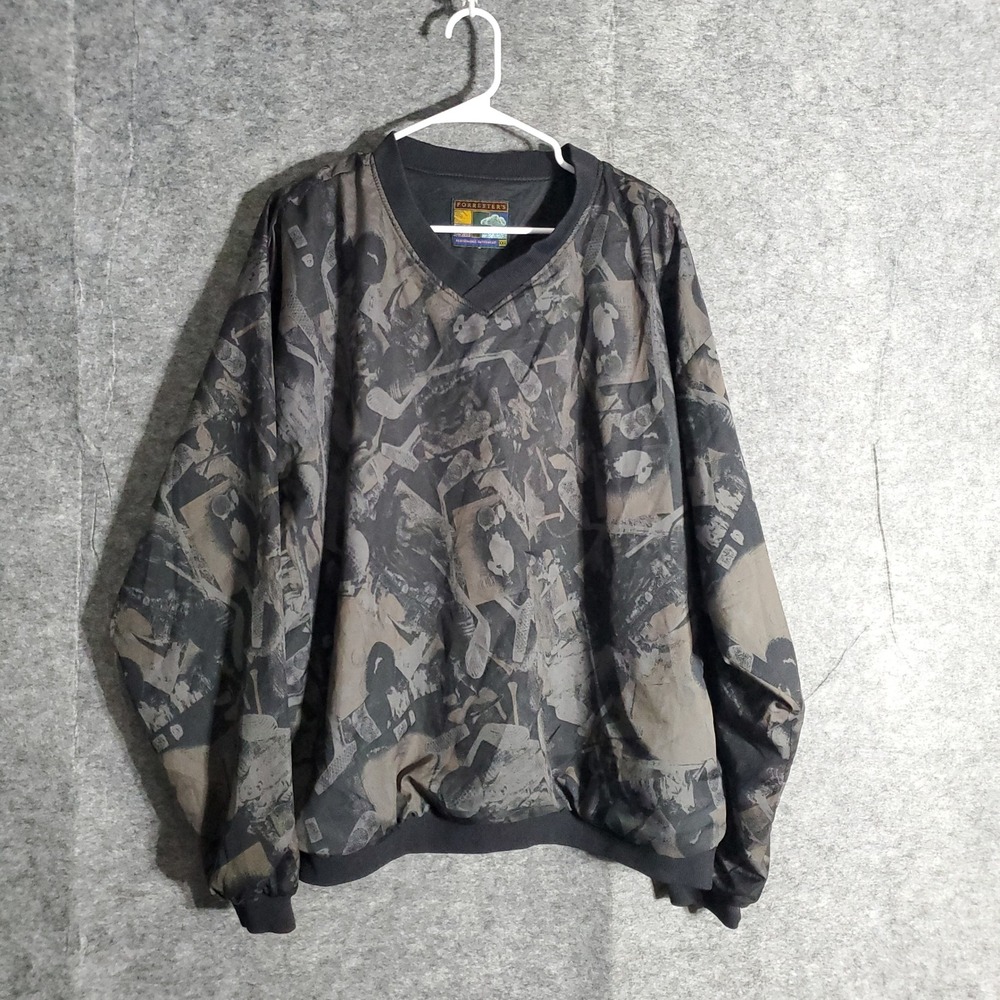 Forresters Golf Jacket Mens XXL Multi Abstract Print Pullover V Neck Lightweight